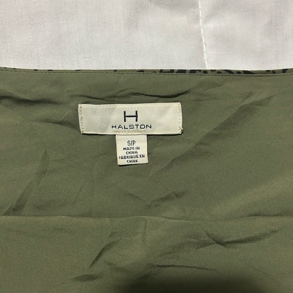 Halston Paisley Print Green and Black Y2K A-line Skirt - Picture 2 of 5